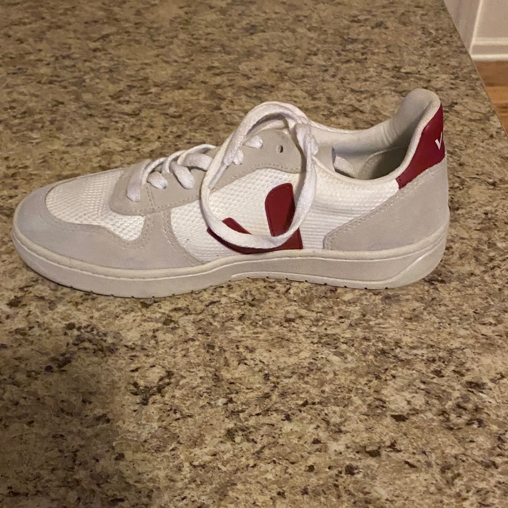 Veja White and Red Athletic Shoes - Picture 4 of 4